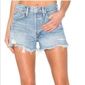 AGOLDE Parker Vintage Cut Off Shorts- Medium Denim